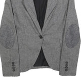 ZARA BASIC Womens Grey Wool Blend Blazer XS Button Closure Tailored Jacket Wool