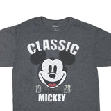 DISNEY Mens Grey Classic Mickey Graphic T-Shirt L Short Sleeve Crew Neck
