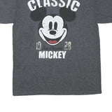DISNEY Mens Grey Classic Mickey Graphic T-Shirt L Short Sleeve Crew Neck