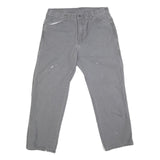 DICKIES Mens Grey Regular Fit Straight Denim Jeans W36 L30 Workwear Zip Closure