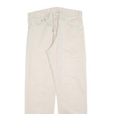 LEVI'S Mens Cotton Blend Cream Regular Straight Trousers W34 L32 Classic Zip