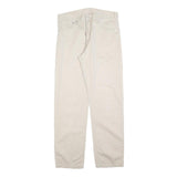 LEVI'S Mens Cotton Blend Cream Regular Straight Trousers W34 L32 Classic Zip