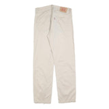 LEVI'S Mens Cotton Blend Cream Regular Straight Trousers W34 L32 Classic Zip