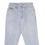 WAMPUM Mens Classic Blue Jeans Denim Light W33 L28 Zip Cotton Relaxed Fit