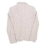 Womens Beige Cotton Blend Button Jacket S Woven Classic Stylish Lightweight