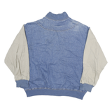 TEEZ Womens Blue & Beige Button Cotton Casual Jacket M Denim Colourblock