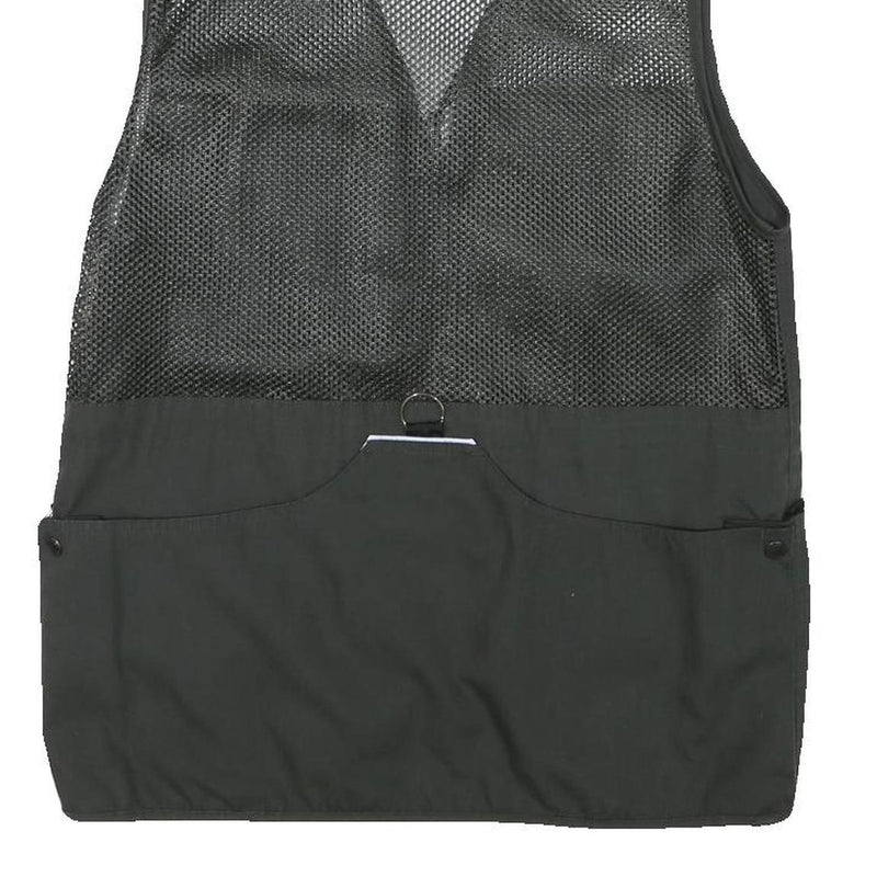 DOGGER Mens Black Safari Vest XS Polyester Blend Mesh Zip Outdoor Utility Jacket