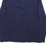 POLO RALPH LAUREN Boys Navy Blue Pullover Plain Crew Neck Cotton L Jumper
