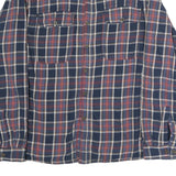 BOSTON Mens Blue & Red Check Shirt XL Cotton Long Sleeve Casual Plaid