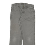 DICKIES Mens Cotton Blend Grey Regular Straight Trousers W34 L32 Workwear