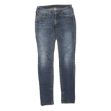 TRUE RELIGION Womens Jeans Blue Regular Skinny Denim Medium W25 L32 Classic Zip