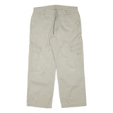 GIN TONIC Mens Cotton Blend Beige Relaxed Straight Trousers W34 L28 Casual Cargo