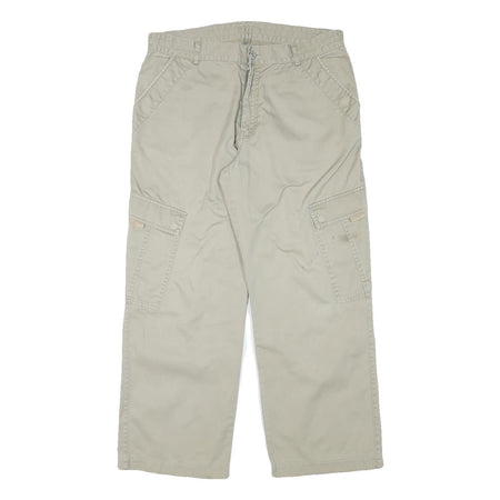 GIN TONIC Mens Cotton Blend Beige Relaxed Straight Trousers W34 L28 Casual Cargo