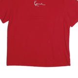 KARL KANI Mens Red Graphic T-Shirt S Short Sleeve Crew Neck Logo Print