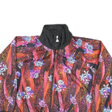 CASUAL ISLE Womens Black & Red Floral Nylon Zip Jacket XL Lightweight Patterned