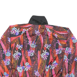 CASUAL ISLE Womens Black & Red Floral Nylon Zip Jacket XL Lightweight Patterned