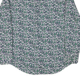 TOMMY HILFIGER Mens Green & White Floral Pattern Shirt L Cotton Blend Casual
