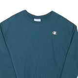 CHAMPION Womens Blue Crew Neck S Cotton Blend Pullover Logo Sweatshirt