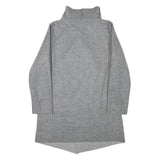 Womens Grey Plain Jacket S Polyester Classic Relaxed Collar Long Sleeve