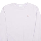 FILA Womens White Crew Neck XL Vintage Logo Cotton Blend Sweatshirt Pullover