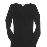 HELMUT LANG Womens Black Bodycon Viscose Blend Dress Long Sleeve S Elegant