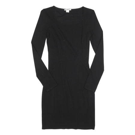 HELMUT LANG Womens Black Bodycon Viscose Blend Dress Long Sleeve S Elegant