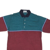 SANSABELT Mens Blue & Maroon Short Sleeve Polo Shirt XL Cotton Blend Casual