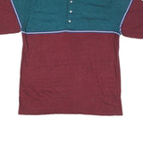 SANSABELT Mens Blue & Maroon Short Sleeve Polo Shirt XL Cotton Blend Casual