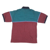 SANSABELT Mens Blue & Maroon Short Sleeve Polo Shirt XL Cotton Blend Casual