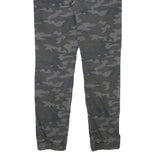 SKATE NATION Mens Slim Drawstring Cotton Blend Grey Camouflage Trousers W29 L28
