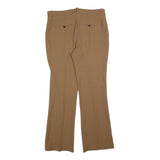 ZARA Womens Cotton Blend Regular Beige Bootcut Trousers W34 L32 Stylish Casual