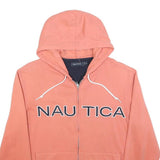NAUTICA Mens Pink Zip Up Hoodie M Cotton Blend Casual Sweatshirt