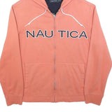 NAUTICA Mens Pink Zip Up Hoodie M Cotton Blend Casual Sweatshirt