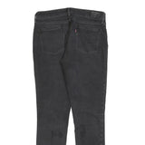 LEVI'S Womens Slim Black Denim Straight Dark W30 L32 Studded Pocket Zip Jeans