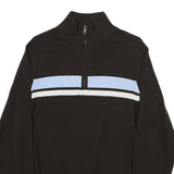 TOMMY HILFIGER Mens Black & Light Blue Patterned Cotton Blend Pullover Jumper S