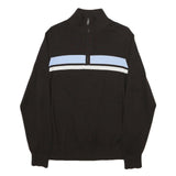 TOMMY HILFIGER Mens Black & Light Blue Patterned Cotton Blend Pullover Jumper S