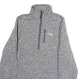 THE NORTH FACE Mens Grey 1/4 Zip XS Cotton Sweatshirt Outdoor Casual Pullover