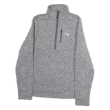 THE NORTH FACE Mens Grey 1/4 Zip XS Cotton Sweatshirt Outdoor Casual Pullover