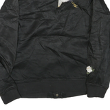 LEVI'S Womens Black Bomber S Polyester Blend Plain Floral Embroidery Fashion