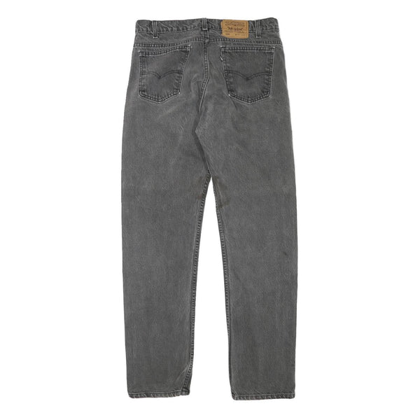 LEVI'S Mens Jeans Black Regular Straight Denim W32 L31 Classic Cotton Blend Zip