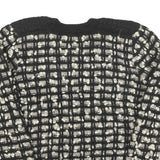 PERUVIAN CONNECTION Womens Black & Cream Patterned Wool Jumper Crew Neck Chunky