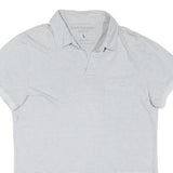 CALVIN KLEIN JEANS Mens White & Grey Stripe Short Sleeve Polo Shirt L Cotton
