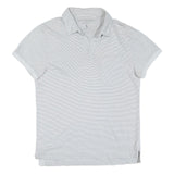 CALVIN KLEIN JEANS Mens White & Grey Stripe Short Sleeve Polo Shirt L Cotton