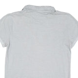 CALVIN KLEIN JEANS Mens White & Grey Stripe Short Sleeve Polo Shirt L Cotton