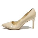 BUFFALO Womens Pointed Toe Beige Patent Synthetic High Heels UK 6 Elegant Formal