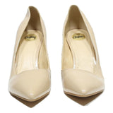 BUFFALO Womens Pointed Toe Beige Patent Synthetic High Heels UK 6 Elegant Formal