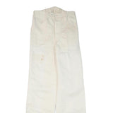 Mens Cotton Blend White Regular Fit Button Closure Trousers W28 L35 Casual