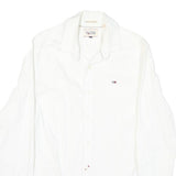 HILFIGER DENIM Mens White Shirt S Classic Cotton Blend Long Sleeve Button Shirt