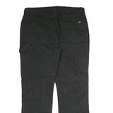 DICKIES Mens Cotton Blend Black Regular Straight Leg Trousers W38 L32 Workwear