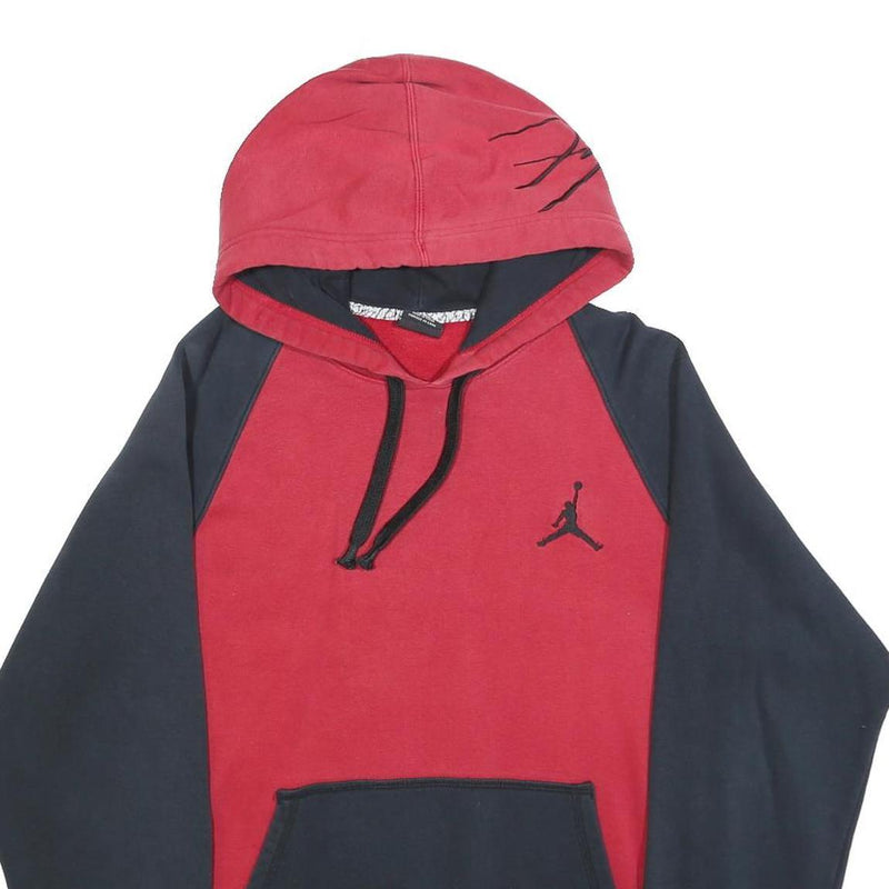 AIR JORDAN Mens Red & Black Pullover Hoodie S Jumpman Logo Drawstring